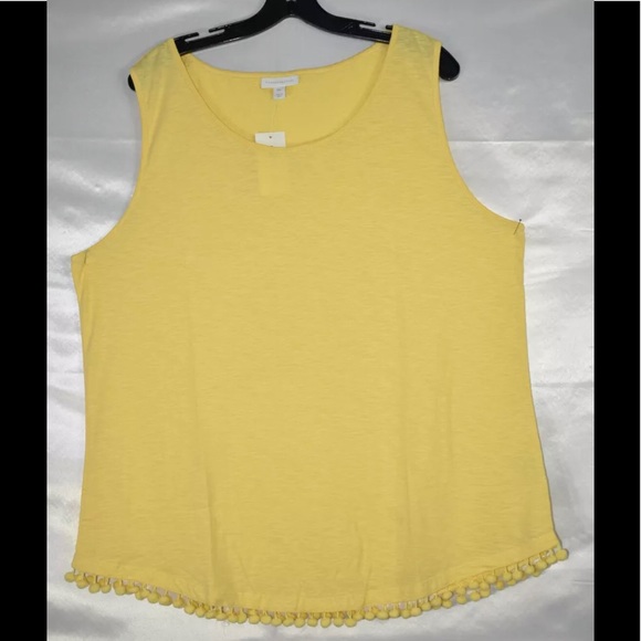 Charter Club Cotton Pom Pom-Trim Tank Top - Picture 3 of 6